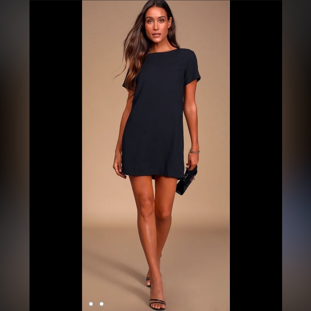 Lulu's shift and shout Black Shift Dress Size Medium